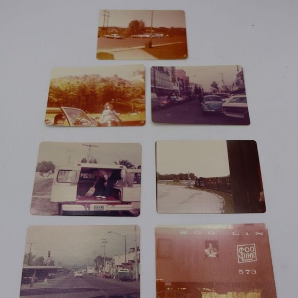 Vintage 1970 Photographs Trains Cars Neat Old Photos Lot Of 7 - Picture 1 of 10